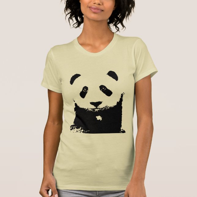 Svartvit Panda T Shirt (Framsida)