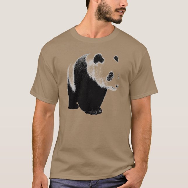 Svartvit Panda Tee Shirt (Framsida)