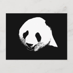 Svartvit Panda Vykort