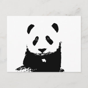 Svartvit Panda Vykort