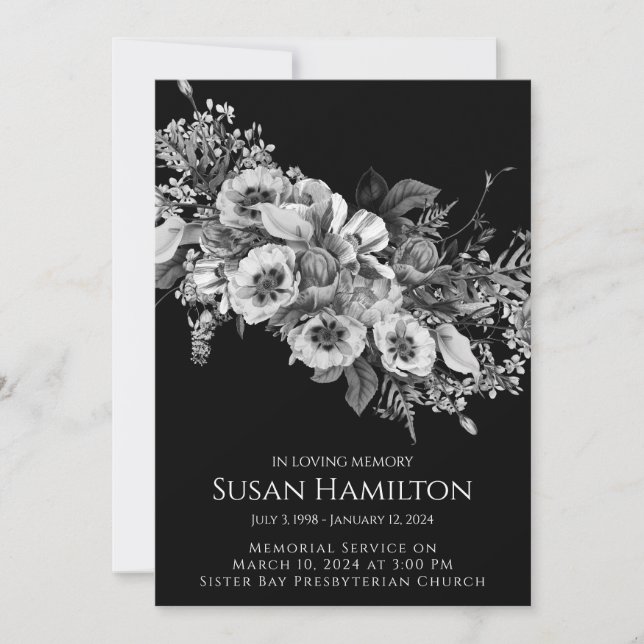 Svartvit panoramatbubbla - meddelande inbjudningar (Framsida)