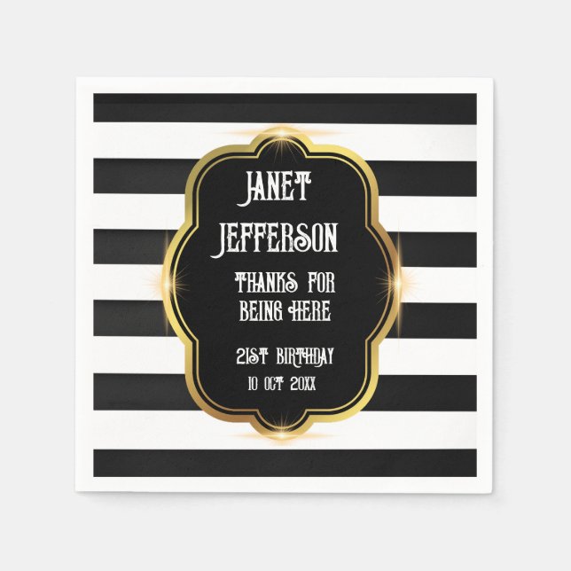 Svartvit Pappersservett (Framsidan)