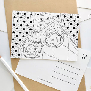 Svartvit Paris Bistro-vykort Inbjudan Vykort