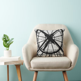 Svartvit Paris-temat hemdekaler med citat Kudde