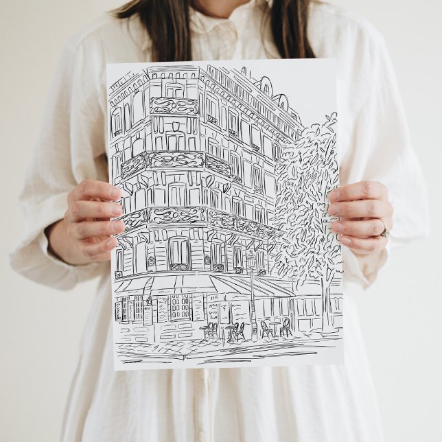 Svartvit parisiskt hörn poster (Skapare uppladdad)