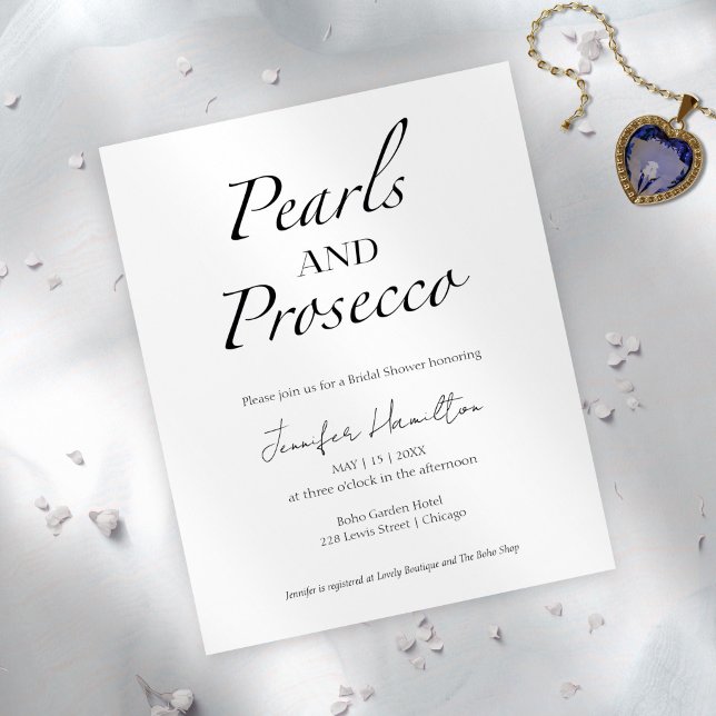 Svartvit pärlor och Prosecco-Möhippa (Skapare uppladdad)