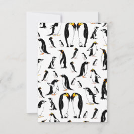 Svartvit penguin Mönster Anteckningskort