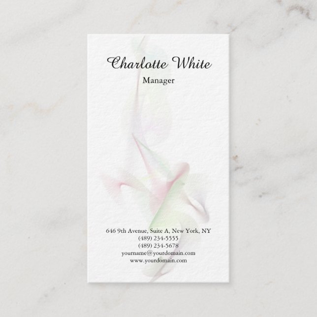 Svartvit penselskript, Abstrakt Kurvor Modern Visitkort (Framsida)