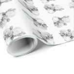 Svartvit peony-elegant blommigt vattenfärgsdel presentpapper<br><div class="desc">Originalfärgning av svart och vit peonisk elegant i klassisk färg.</div>