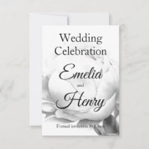 Svartvit peony-elegant blommigt vattenfärgsdel