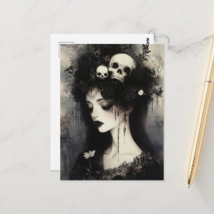 Svartvit persephone Queen of the Underworld Vykort