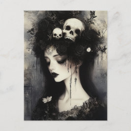 Svartvit persephone Queen of the Underworld Vykort