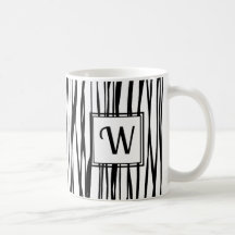 Svartvit personlig Elegant, Monogram White