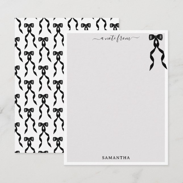 Svartvit Personlig för finare-vattenfärg, svart fä Anteckningskort (Fram/baksida)