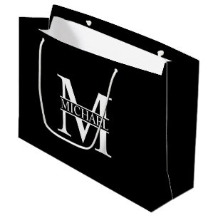 Svartvit Personlig Monogram och Namn