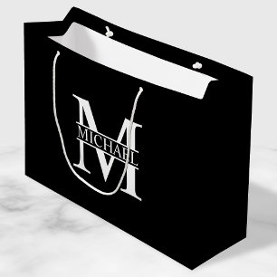 Svartvit Personlig Monogram och Namn