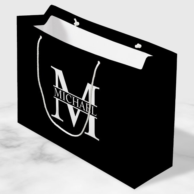 Svartvit Personlig Monogram och Namn (Skapare uppladdad)