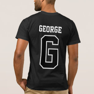 Svartvit Personlig Monogram Tee för honom