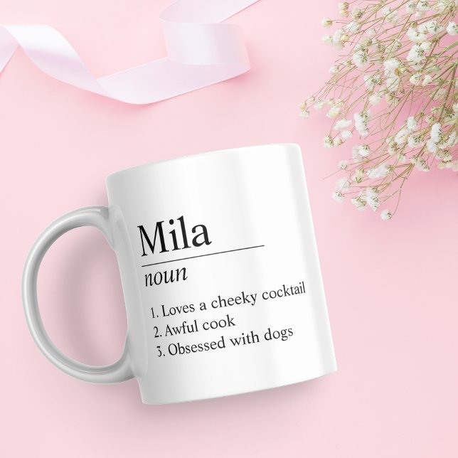 Svartvit Personlig Namn Definition Mugg (Skapare uppladdad)