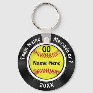 Svartvit personligsoftballparty favors nyckelring