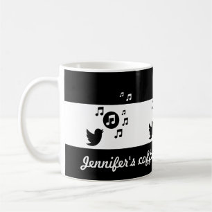 Svartvit personligSongbird Kaffemugg