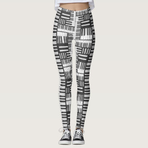 Svartvit Piano Mönster Leggings