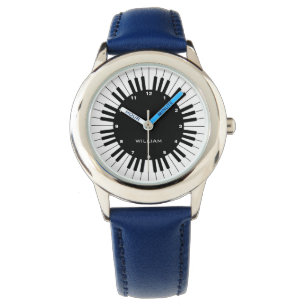 Svartvit piano-Nycklar med Namn som efterfrågas Armbandsur