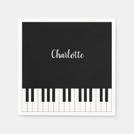 Svartvit piano-Nycklar med Namn som efterfrågas Pappersservett