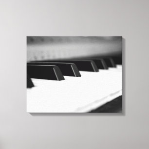 Svartvit Piano Nycklar på Tangentbord 16 x 20 Canvastryck