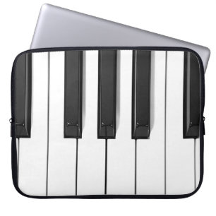 Svartvit Piano Tangentbord bärbar dator Fodral