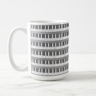 Svartvit piano tangentbord kaffemugg