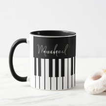 Svartvit Piano Tangentbord Monogram