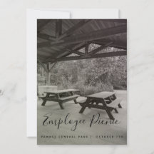 Svartvit Picnic-inbjudan