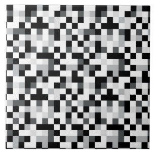 Svartvit PIXELdesign Kakelplatta