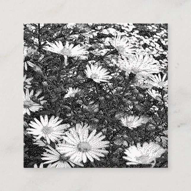 svartvit pixelgrafik  fyrkantigt visitkort (Framsida)