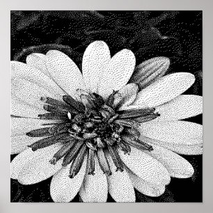 svartvit pixelgrafik  poster