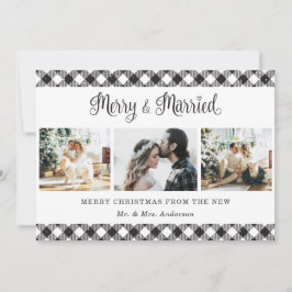 Svartvit Play Merry och gift julkort