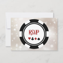 Svartvit Poker Chip Casino Theme Bröllop OSA Kort