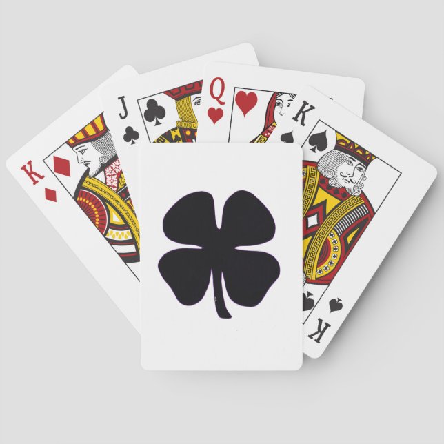 Svartvit Poker-kort för Klöver Casinokort (Baksidan)