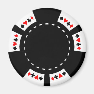 Svartvit pokerchip magnet