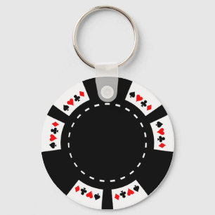 Svartvit pokerchip nyckelring