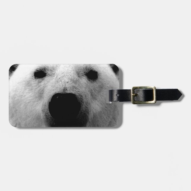 Svartvit Polar Bear Bagagebricka (Horisontell Framsida)