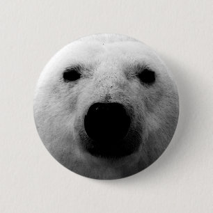 Svartvit Polar Bear Knapp