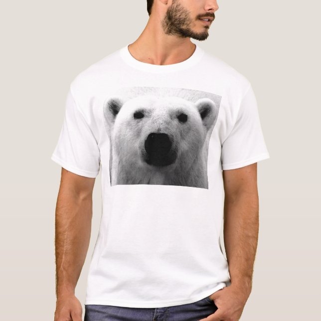 Svartvit Polar Bear T Shirt (Framsida)