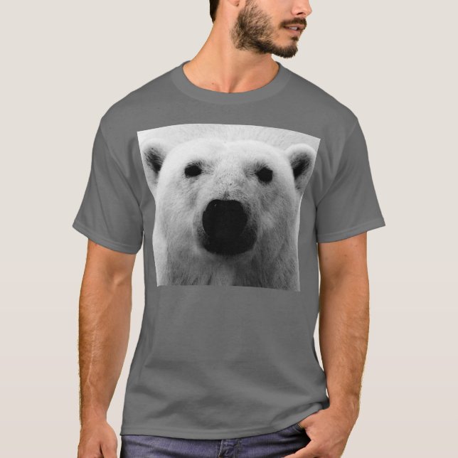 Svartvit Polar Bear T-shirt (Framsida)