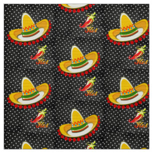 Svartvit polk a punkt, Hett Peppers Fabric Tyg