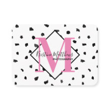 Svartvit polka - Anpassningsbar Monogram/inledande