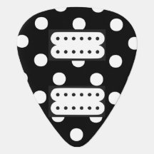 Svartvit polka Dot Gitarr Plektrum