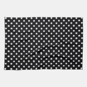 Svartvit polka Dot Mönster Kökshandduk