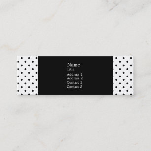 Svartvit polka Dot Mönster Mini Visitkort